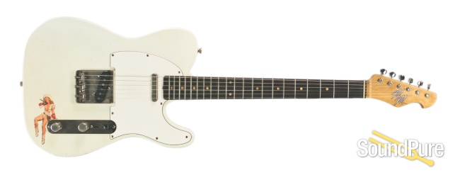 Mario Guitars T-Style Olympic White Relic w/ Pinup #1116220 — image 5