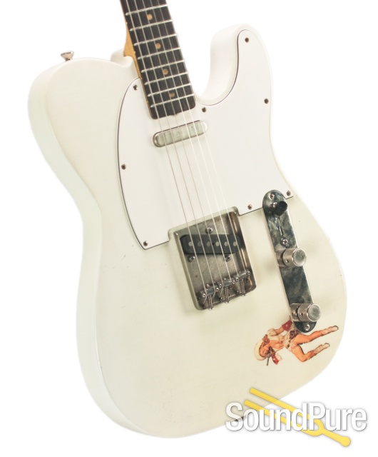 Mario Guitars T-Style Olympic White Relic w/ Pinup #1116220 — image 7