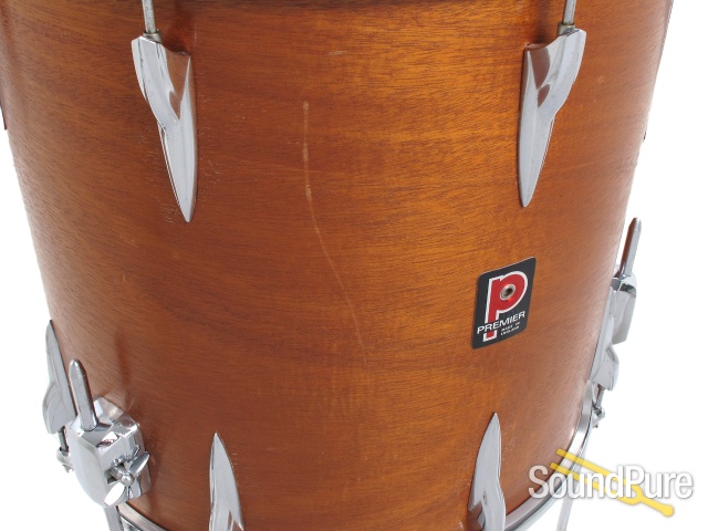Premier 4pc 1970s Mahogany Drum Set Natural Satin — image 7