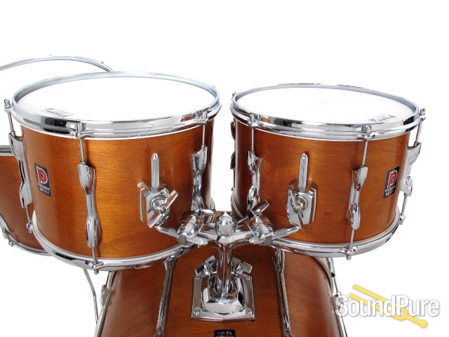 Premier 4pc 1970s Mahogany Drum Set Natural Satin — image 9
