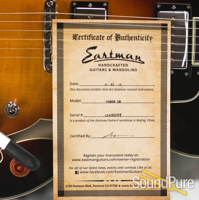 Eastman T486B-SB Sunburst Semi-Hollow Electric #10455559 — image 8