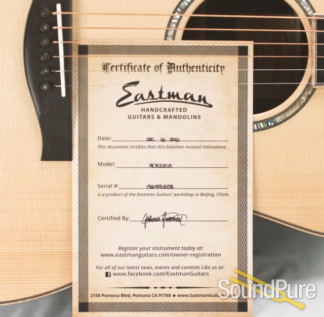 Eastman AC822CE Grand Auditorium Acoustic/Electric #13655808 — image 8