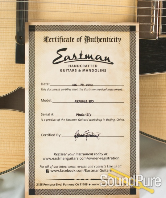 Eastman AR910CE-BD Blonde 17" Archtop #14650176 — image 8