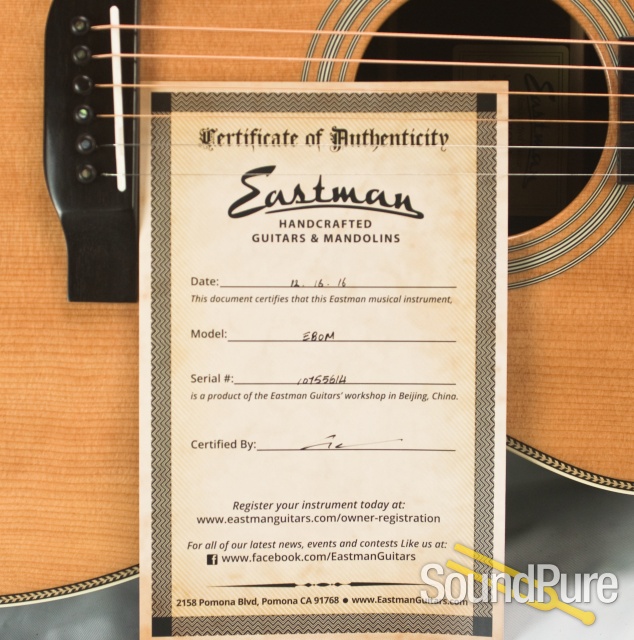 Eastman E8OM Sitka/Rosewood Acoustic #10755614 — image 8