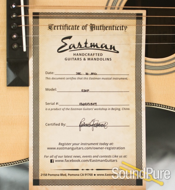 Eastman E20P Addy/Rosewood Parlor Acoustic #13655349 — image 8