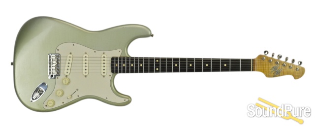 Mario Guitars S-Style Firemist Silver Electric Guitar — image 3