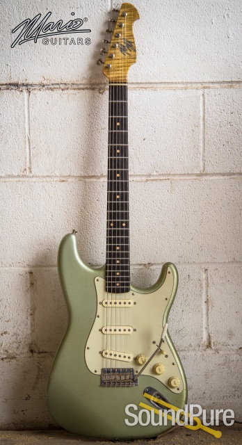 Mario Guitars S-Style Firemist Silver Electric Guitar — image 2