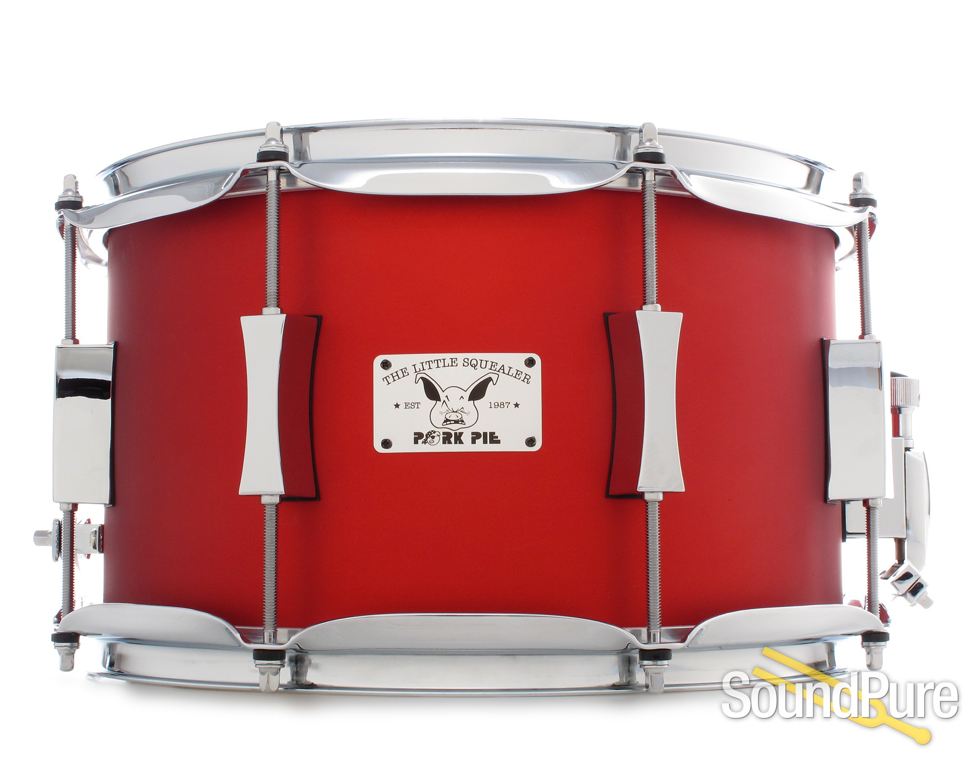 Pork Pie 7x12 Little Squealer Snare Drum Firethorn Red