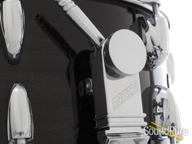 Gretsch 6.5x14 USA Ebony Ribbon Mahogany Snare Drum — image 5