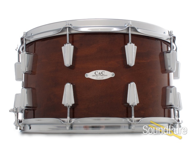 C&C Drums Custom 8x14 Maple/Gum Snare Drum-Mahogany Stain — image 1