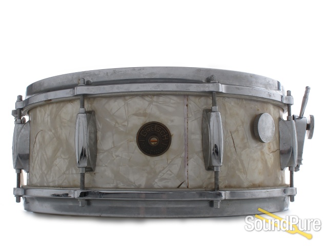 Gretsch 5x14 Round Badge Snare Drum Vintage Pearl — image 1