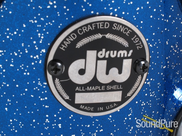 DW 4pc Collectors Maple Drum Set-Silver Blue Sparkle Lacquer — image 6