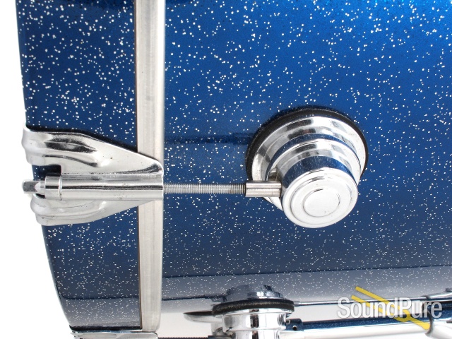DW 4pc Collectors Maple Drum Set-Silver Blue Sparkle Lacquer — image 12