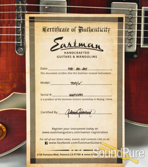 Eastman T59/V Thinline Semi-hollow Electric #16651144 — image 3