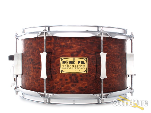 Pork Pie 7x13 Brandied Peach Snare Drum-Mahogany Oil — image 1