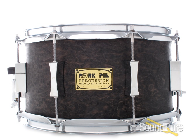 Pork Pie 7x13 Brandied Peach Maple Snare Drum-Ebony Oil — image 1