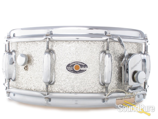 Slingerland 5.25x14 Artist Model Snare Drum-Silver Sparkle — image 1