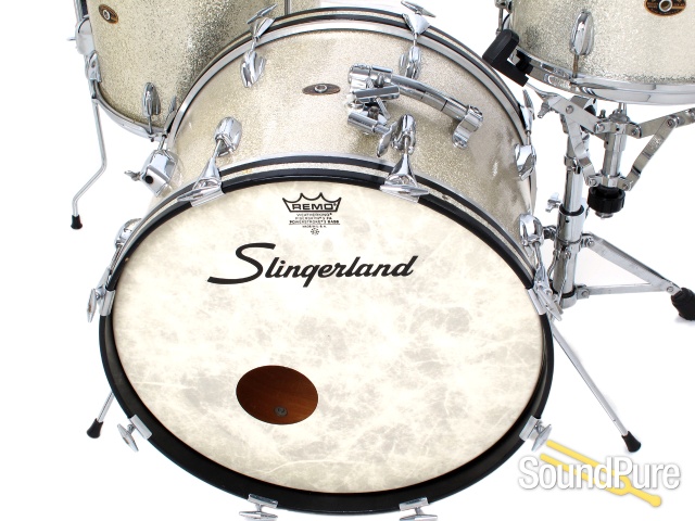 Slingerland 3pc 1960s Vintage Drum Set - Silver Sparkle — image 4