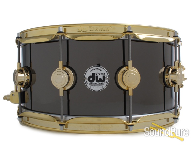 DW 6.5x14 Collectors Black Nickel over Brass Snare Drum-Gold — image 1