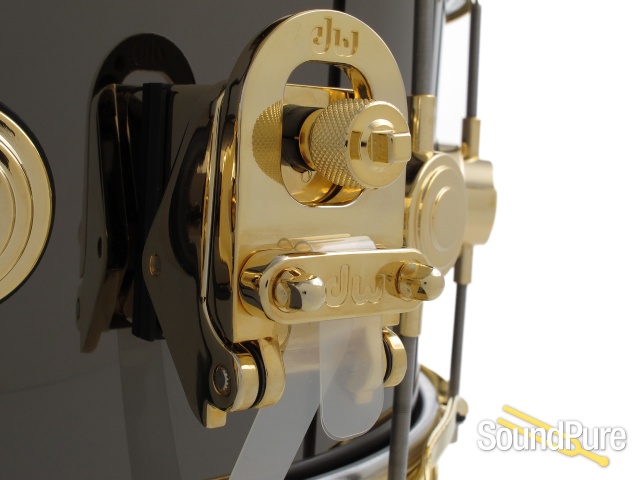 DW 6.5x14 Collectors Black Nickel over Brass Snare Drum-Gold — image 5