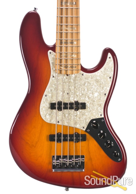 Fender CS Custom Classic Jazz 5 Cherry Sunburst Bass - Used — image 1