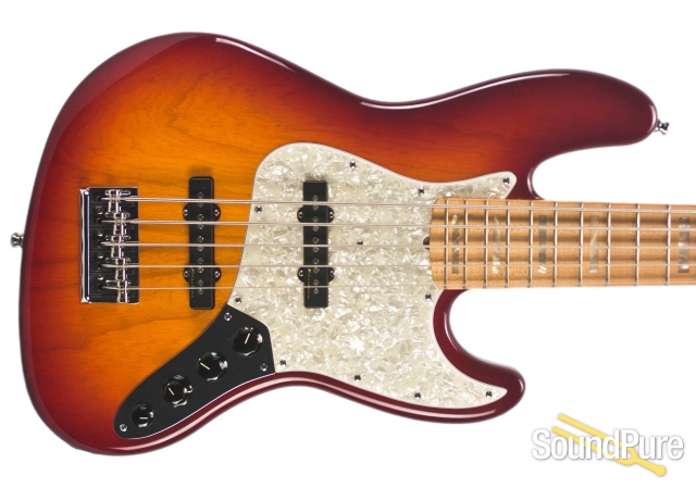Fender CS Custom Classic Jazz 5 Cherry Sunburst Bass - Used — image 7