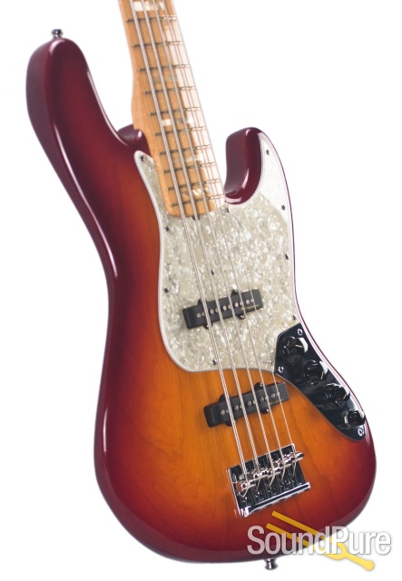 Fender CS Custom Classic Jazz 5 Cherry Sunburst Bass - Used — image 8