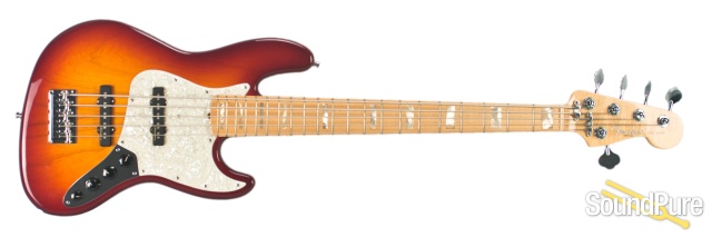 Fender CS Custom Classic Jazz 5 Cherry Sunburst Bass - Used — image 10
