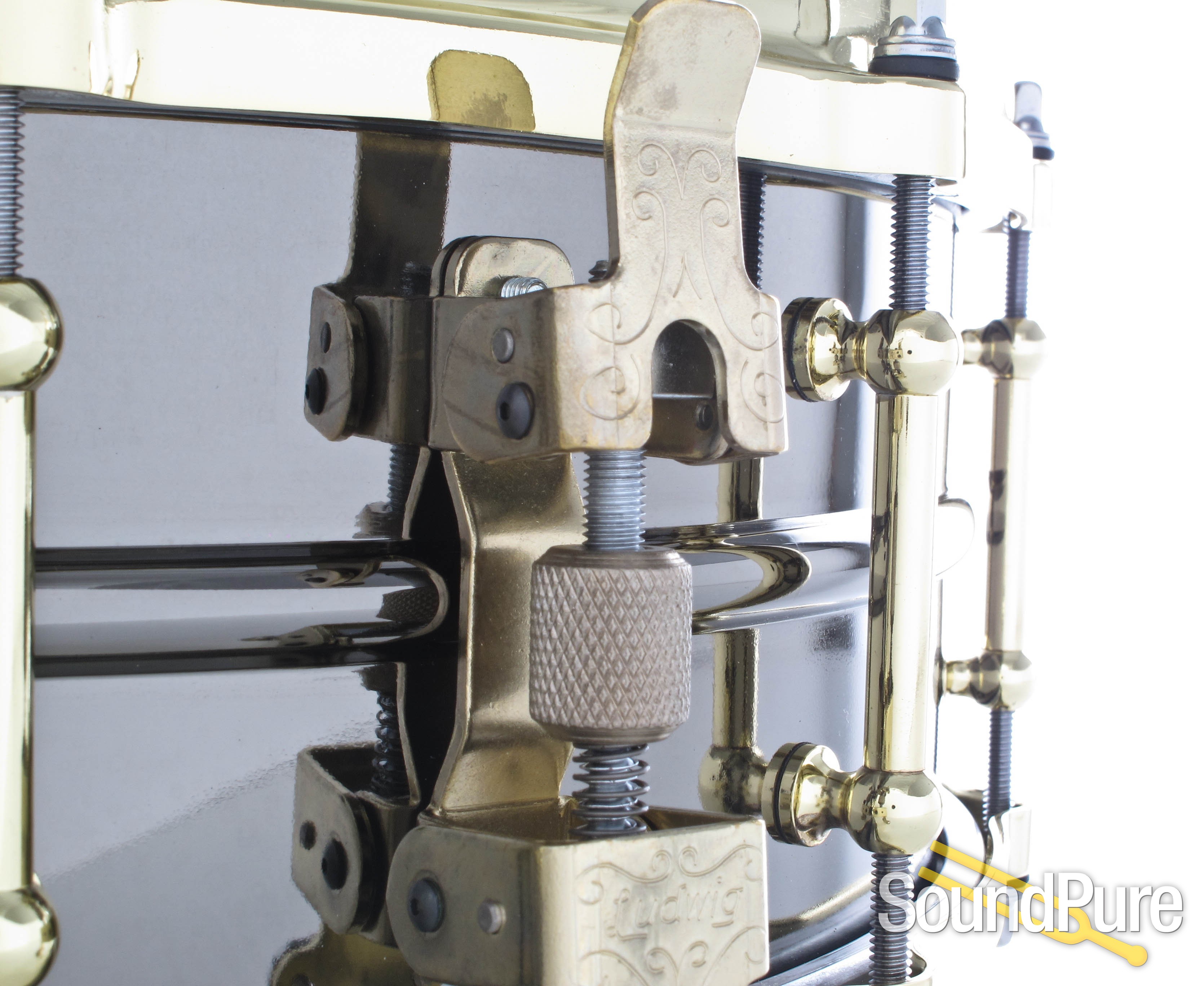 Ludwig 5x14 Black Beauty Snare DrumTube LugsBrass