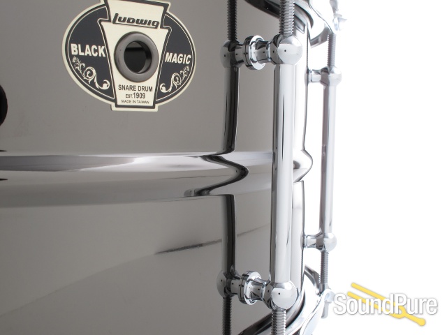 Ludwig 6.5x14 Black Magic Brass Snare Drum-Chrome — image 6