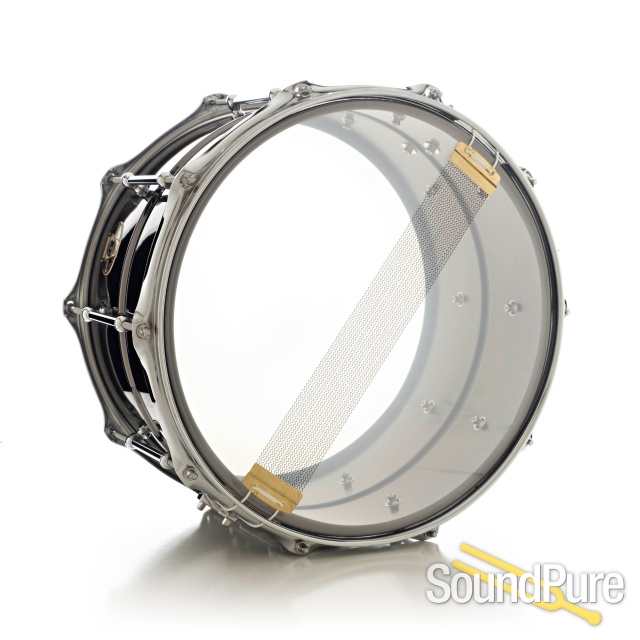 Ludwig 8x14 Black Magic Brass Snare Drum-Chrome — image 4