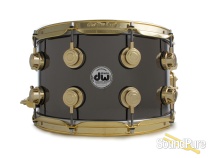 DW 8x14 Collectors Black Nickel over Brass Snare Drum-Gold DW 8x14 Collectors Black Nickel over Brass Snare Drum-Gold