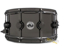 DW 6.5x14 Collectors Black Nickel Brass Snare Drum-Black DW 6.5x14 Collectors Black Nickel Brass Snare Drum-Black