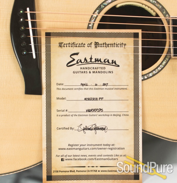 Eastman AC822CE-FF Spruce/Rosewood Fanned Fret #14655575 — image 3