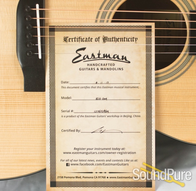Eastman E10OM Adirondack/Mahogany Acoustic #10755964 — image 8