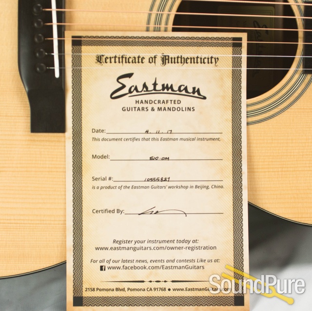 Eastman E10OM Adirondack/Mahogany Acoustic #10555827 — image 3
