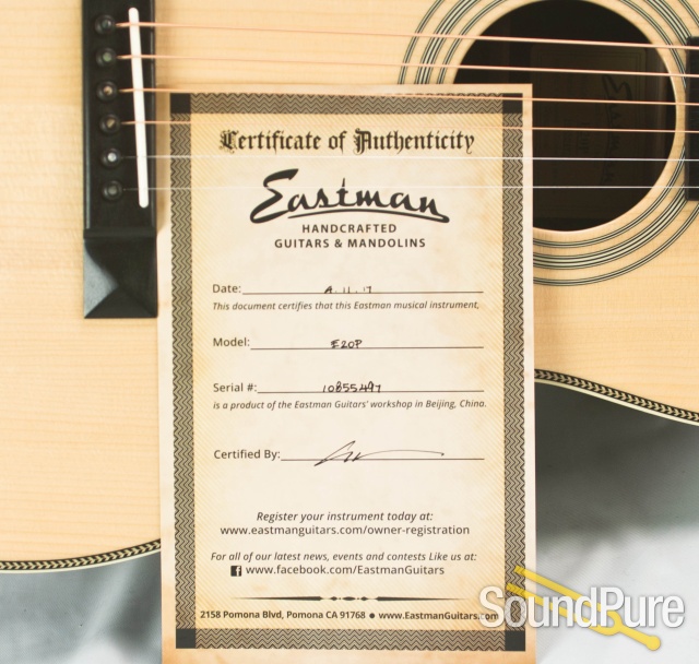Eastman E20P Addy/Rosewood Parlor Acoustic #10855497 — image 3