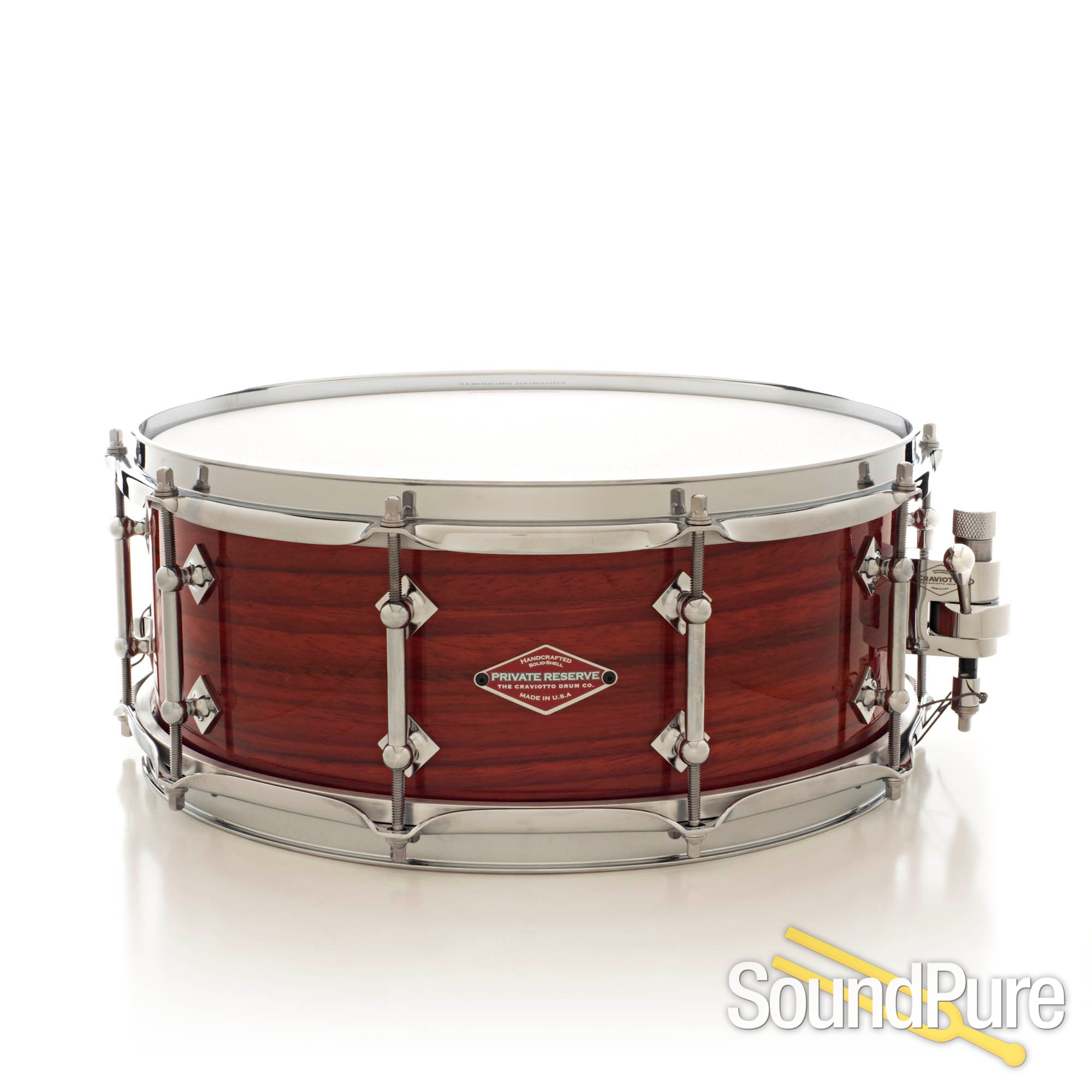 Craviotto 5.5x14 Private Reserve Padauk Custom Snare Drum