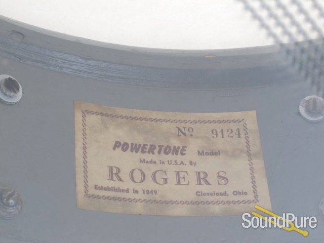 Rogers 5x14 Powertone Snare Drum Silver Sparkle Glass — image 3