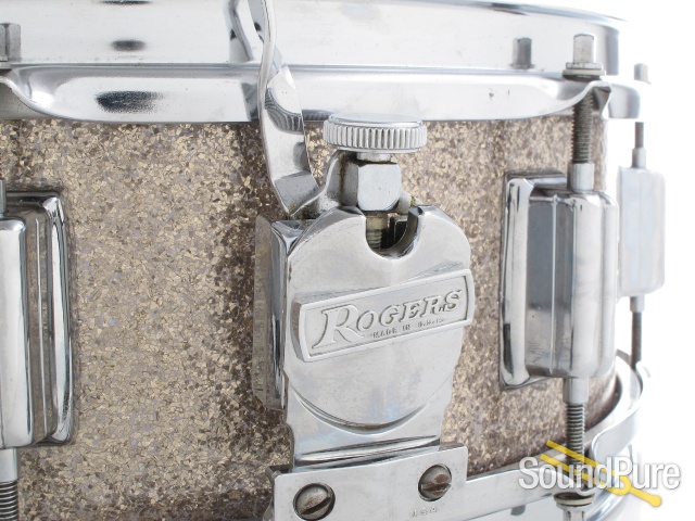 Rogers 5x14 Powertone Snare Drum Silver Sparkle Glass — image 6