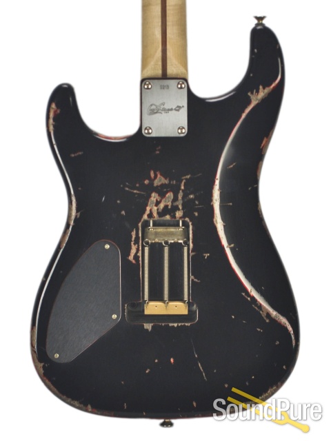 Luxxtone El Machete Black Over Dark Red HH Electric #0213 — image 4