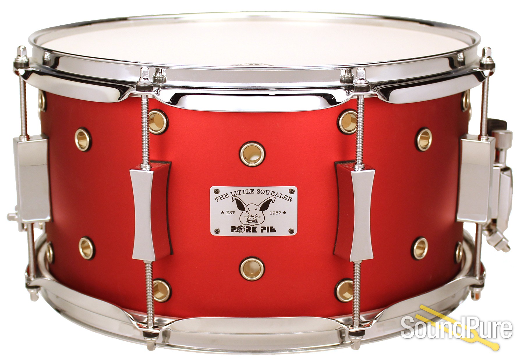 Pork Pie 7x13 Little Squealer Vented Snare Drum Firethorn Re