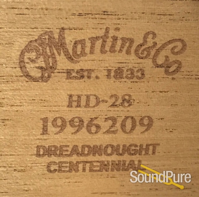 Martin HD-28 Centennial Acoustic Guitar  #1996209 - Used — image 10