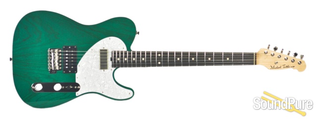 Michael Tuttle Tuned ST Trans Teal/Black Back Electric #448 — image 4