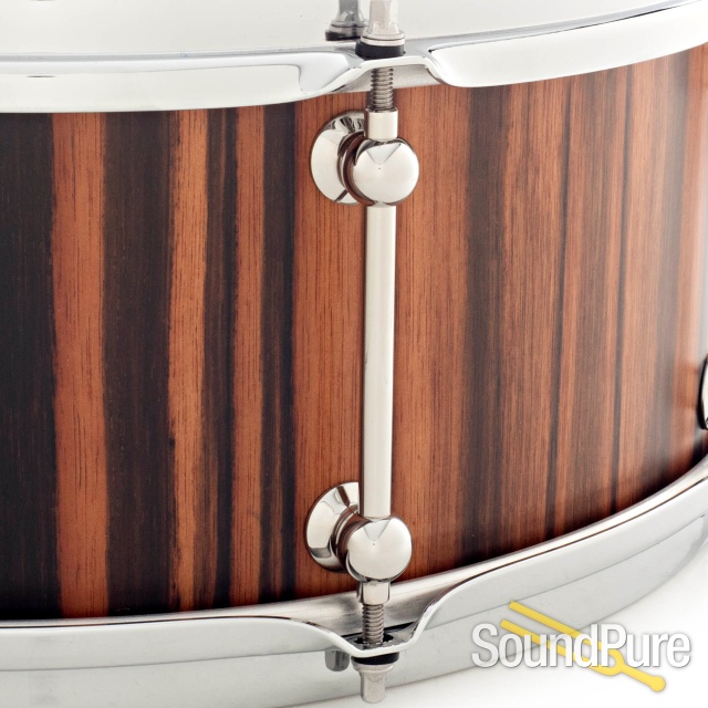Metro Drums 6.5x16 Spotted Gum Ply Snare Drum-Royal Ebony — image 4