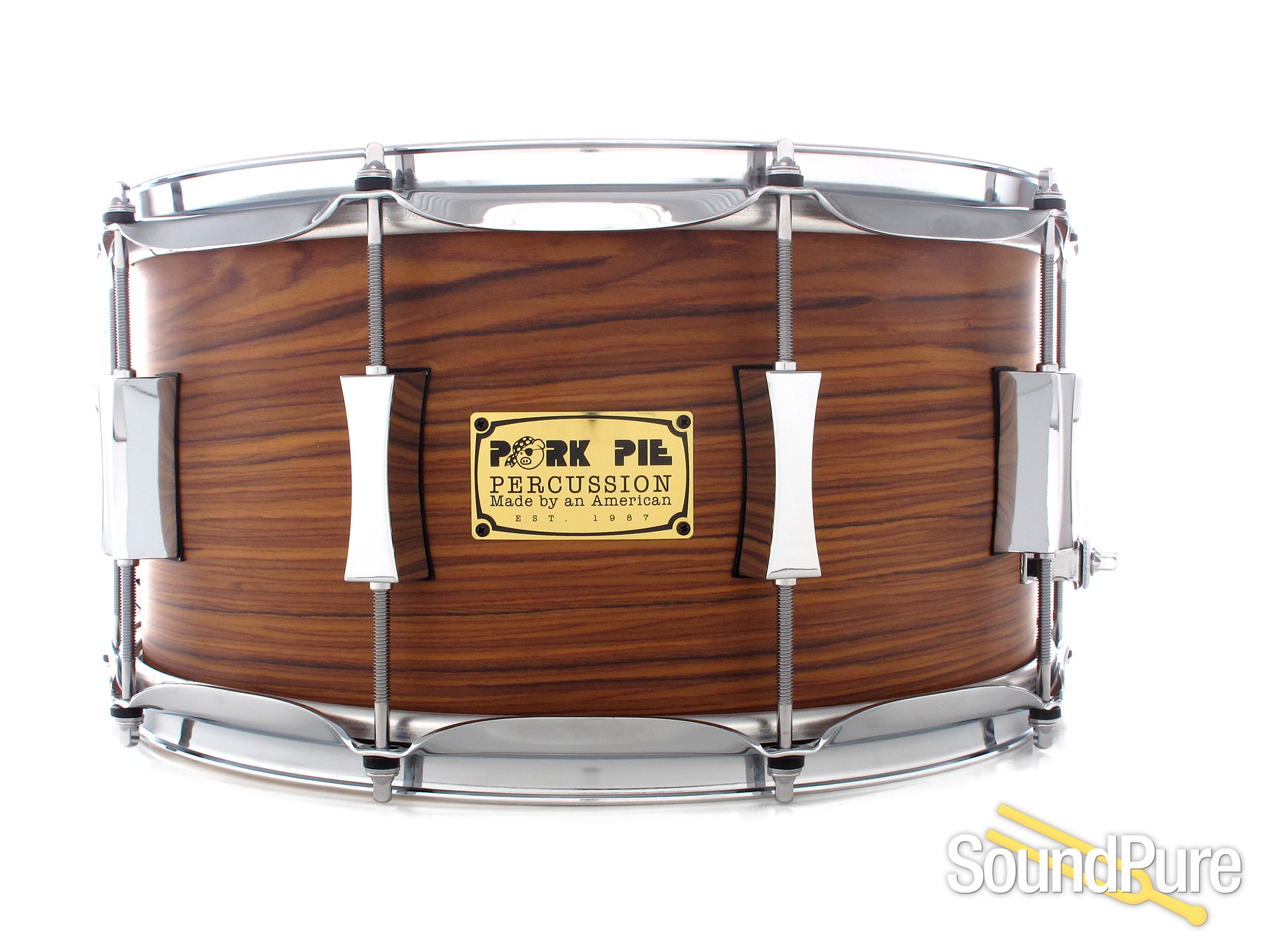 Pork Pie 7x14 Maple Snare Drum Rosewood Satin