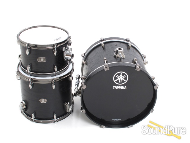 Yamaha 3pc Live Custom Oak Bop Drum Set Black Wood Used
