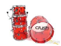 Crush Drums 4pc Acrylic Series Drum Set-Red