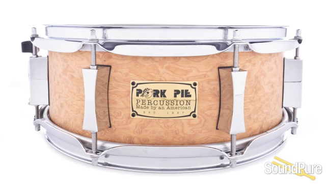 Pork Pie 5x13 Brandied Peach Maple Snare Drum-Natural — image 1