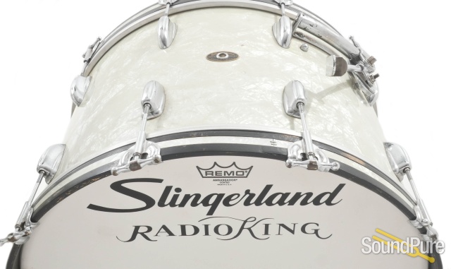 Slingerland 3pc 1960s Vintage Drum Set - White Marine Pearl — image 4